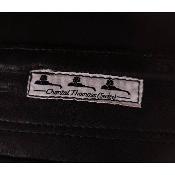 Vintage Chantal Thommas Lamb Leather Mini Skirt Size 36 US S Black - Picture 6 of 7